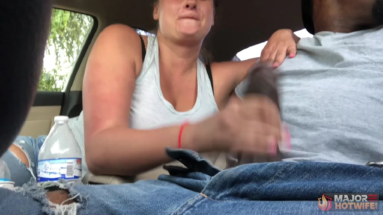 MajorHotWife Russian Goddess Hotwife Handjob In The Car XXX